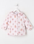 Teeny Weeny Butterflies and Bows Quilted Floral Jacket, Pink Frost product photo