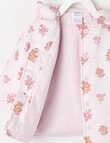 Teeny Weeny Butterflies and Bows Quilted Floral Jacket, Pink Frost product photo View 03 S