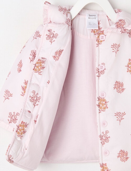 Teeny Weeny Butterflies and Bows Quilted Floral Jacket, Pink Frost product photo View 03 L