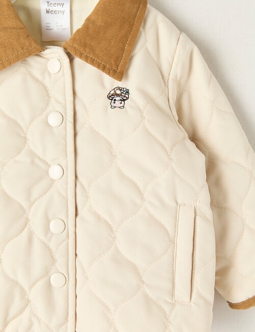 Teeny Weeny Hearts & Bows Carpenter Jacket, Beige product photo View 02 L