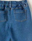 Teeny Weeny Hearts & Bows Denim Jeans, Denim Blue product photo View 03 S