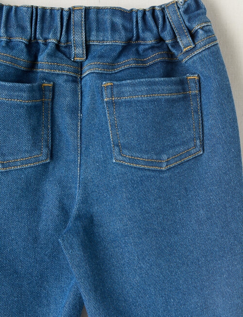 Teeny Weeny Hearts & Bows Denim Jeans, Denim Blue product photo View 03 L