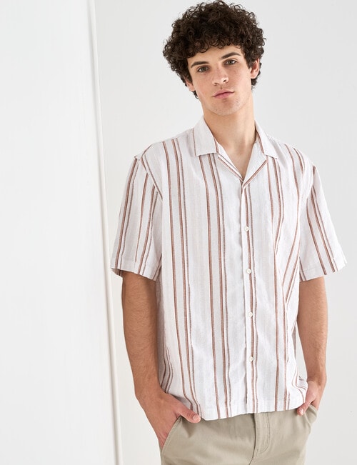 Tarnish Crosby St Stripe Shirt, Rust product photo