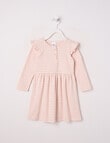 Teeny Weeny Play Time Rib Stripe Dress, Pink & Vanilla product photo