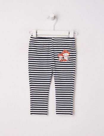 Teeny Weeny Play Time Striped Leggings, Navy Stripe product photo