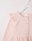 Teeny Weeny Play Time Rib Stripe Dress, Pink & Vanilla product photo View 02 S