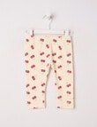 Teeny Weeny Play Time Cherry Leggings, Cream product photo
