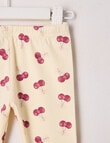 Teeny Weeny Play Time Cherry Leggings, Cream product photo View 02 S