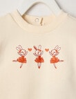 Teeny Weeny Play Time Fleece Cherry Sweatshirt, Cream product photo View 02 S