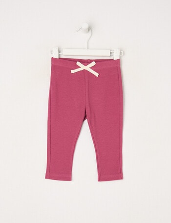 Teeny Weeny Heart and Bow Play Rib Legging, Pink product photo