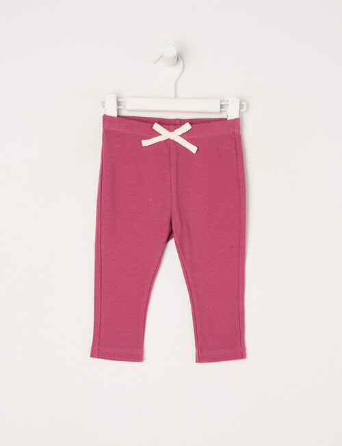 Teeny Weeny Heart and Bow Play Rib Legging, Pink product photo
