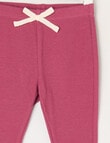 Teeny Weeny Heart and Bow Play Rib Legging, Pink product photo View 02 S