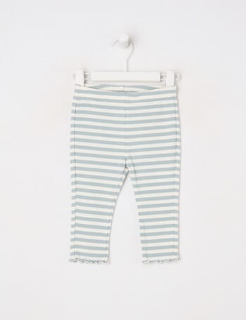 Teeny Weeny Heart and Bow Play Rib Legging, Soft Grass product photo