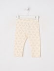 Teeny Weeny Heart and Bow Play Legging, Cream & Lilac product photo