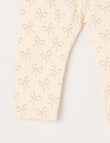 Teeny Weeny Heart and Bow Play Legging, Cream & Lilac product photo View 02 S