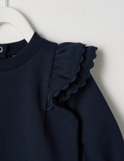 Teeny Weeny Play Time Fleece Frill Sweatshirt, Cream product photo View 02 L