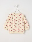 Teeny Weeny Play Time Fleece Sweatshirt, Cream product photo