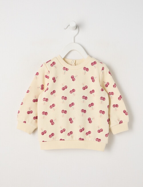 Teeny Weeny Play Time Fleece Sweatshirt, Cream product photo