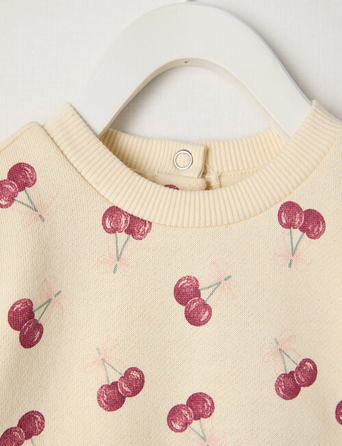 Teeny Weeny Play Time Fleece Sweatshirt, Cream product photo View 02 L