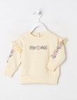 Teeny Weeny Heart and Bows Play Time Fleece Sweatshirt, Cream product photo
