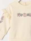 Teeny Weeny Heart and Bows Play Time Fleece Sweatshirt, Cream product photo View 02 S