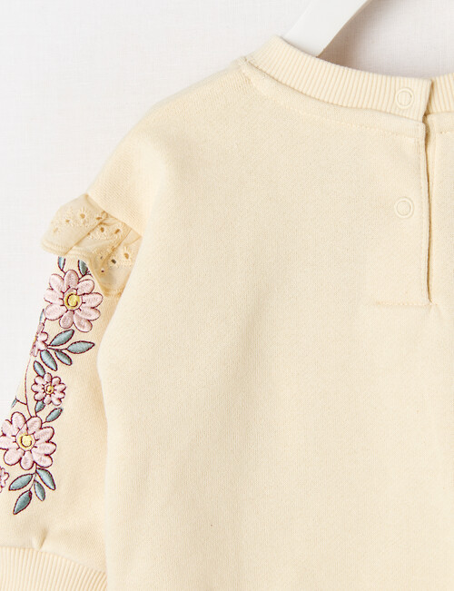 Teeny Weeny Heart and Bows Play Time Fleece Sweatshirt, Cream product photo View 03 L