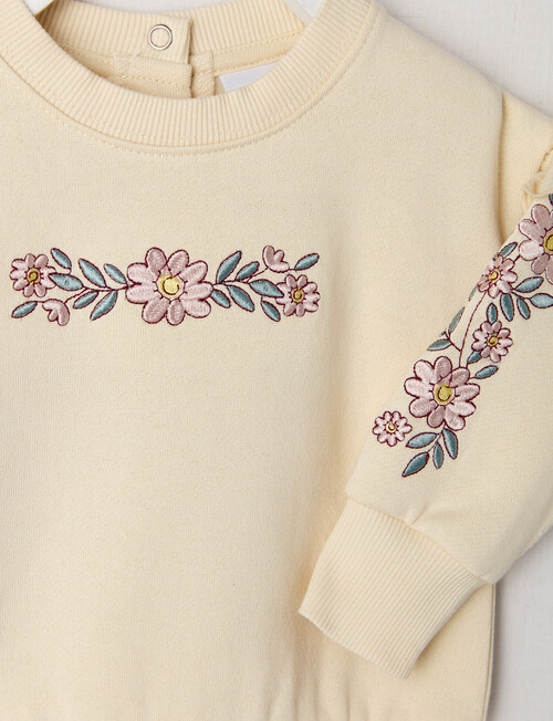 Teeny Weeny Heart and Bows Play Time Fleece Sweatshirt, Cream product photo View 04 L