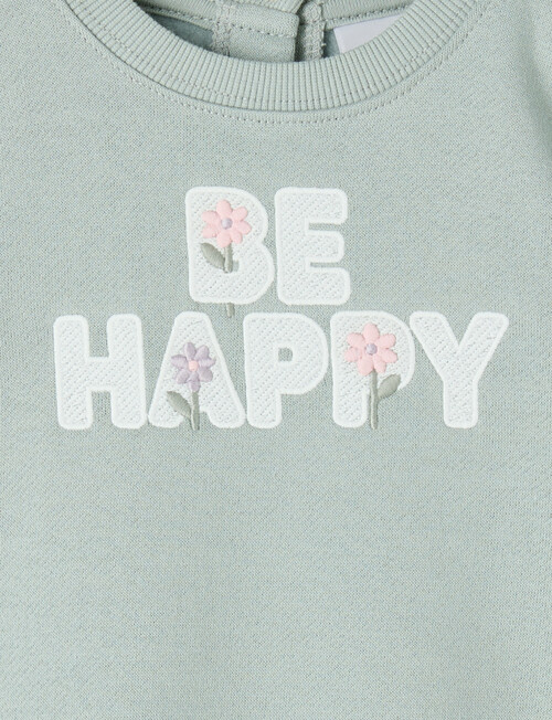 Teeny Weeny Heart & Bows Play Fleece Sweatshirt, Green product photo View 02 L