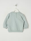 Teeny Weeny Heart & Bows Play Fleece Sweatshirt, Green product photo View 03 S