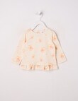 Teeny Weeny Play Time Embroidery Striped Top, Cream product photo