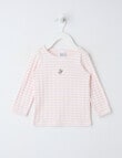 Teeny Weeny Heart & Bow Play Stripe Long-Sleeve Tee, Pink product photo