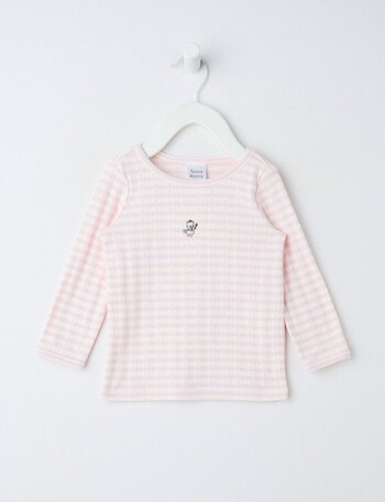Teeny Weeny Heart & Bow Play Stripe Long-Sleeve Tee, Pink product photo