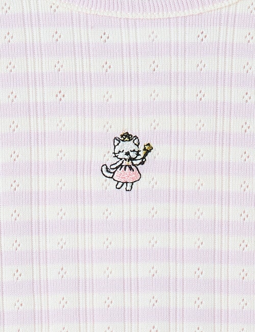 Teeny Weeny Heart & Bow Play Stripe Long-Sleeve Tee, Pink product photo View 02 L