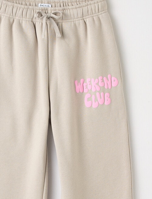 Switch Weekend Club Wide Leg Trackpant, Stone product photo View 02 L