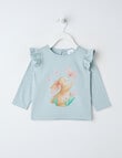 Teeny Weeny Heart & Bow Play Bunny Long-Sleeve Tee, Mint product photo