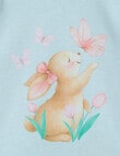 Teeny Weeny Heart & Bow Play Bunny Long-Sleeve Tee, Mint product photo View 02 S