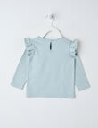 Teeny Weeny Heart & Bow Play Bunny Long-Sleeve Tee, Mint product photo View 03 S