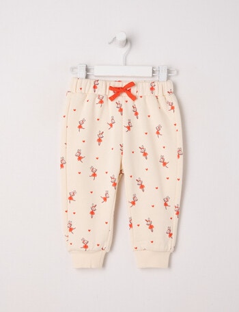 Teeny Weeny Play Time Fleece Ballerina Trackpant, Cream product photo