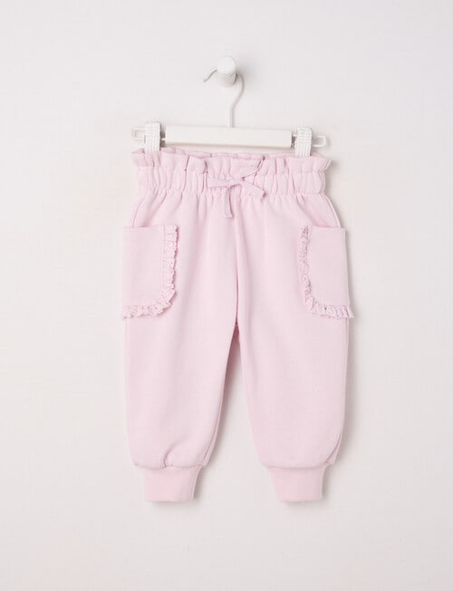 Teeny Weeny Play Time Fleece Frill Trackpant, Pink product photo