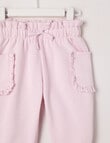 Teeny Weeny Play Time Fleece Frill Trackpant, Pink product photo View 02 S