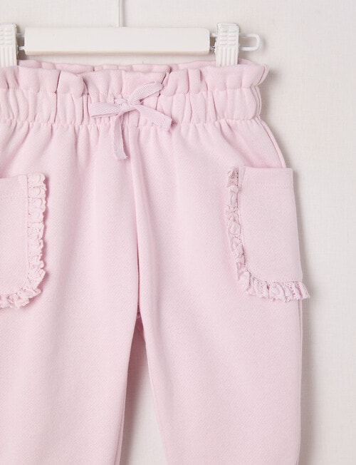 Teeny Weeny Play Time Fleece Frill Trackpant, Pink product photo View 02 L