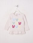 Teeny Weeny Play Time Embroidery Striped Top, Cream product photo