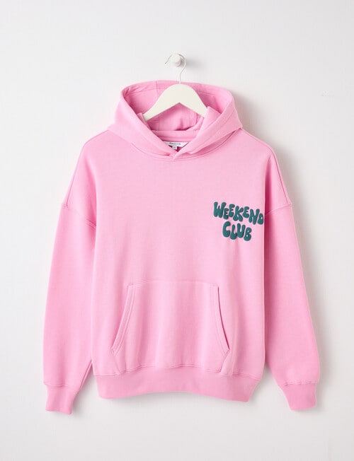 Switch Weekend Club Oversized Hoodie, Bubblegum - Hoodies & Jackets