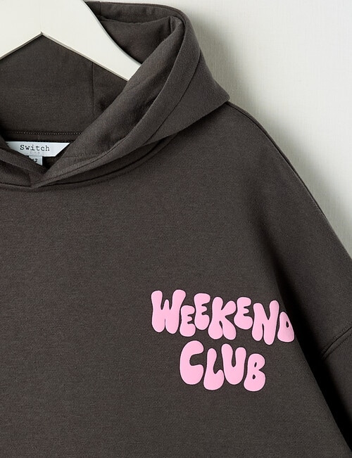 Switch Weekend Club Oversized Hoodie, Charcoal product photo View 02 L