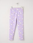 Mac & Ellie Bunny Full Length Cosy Fleece Leggings, Lilac product photo
