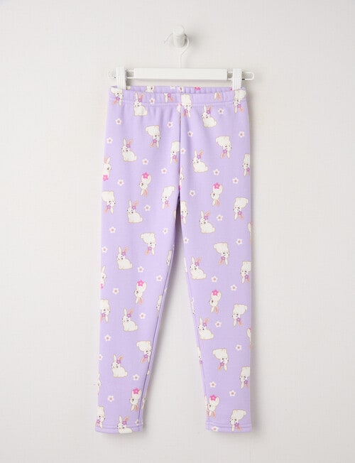 Mac & Ellie Bunny Full Length Cosy Fleece Leggings, Lilac product photo