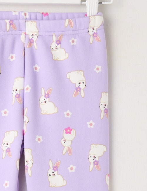 Mac & Ellie Bunny Full Length Cosy Fleece Leggings, Lilac product photo View 02 L