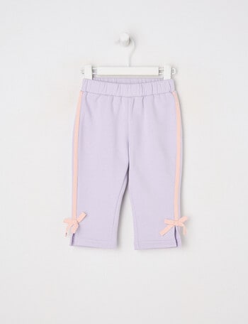 Teeny Weeny Heart and Bow Play Fleece Trackpant, Lilac product photo