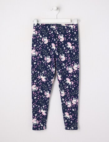 Mac & Ellie Unicorn Full Length Cosy Fleece Leggings, Navy product photo