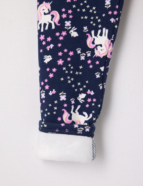 Mac & Ellie Unicorn Full Length Cosy Fleece Leggings, Navy product photo View 02 L
